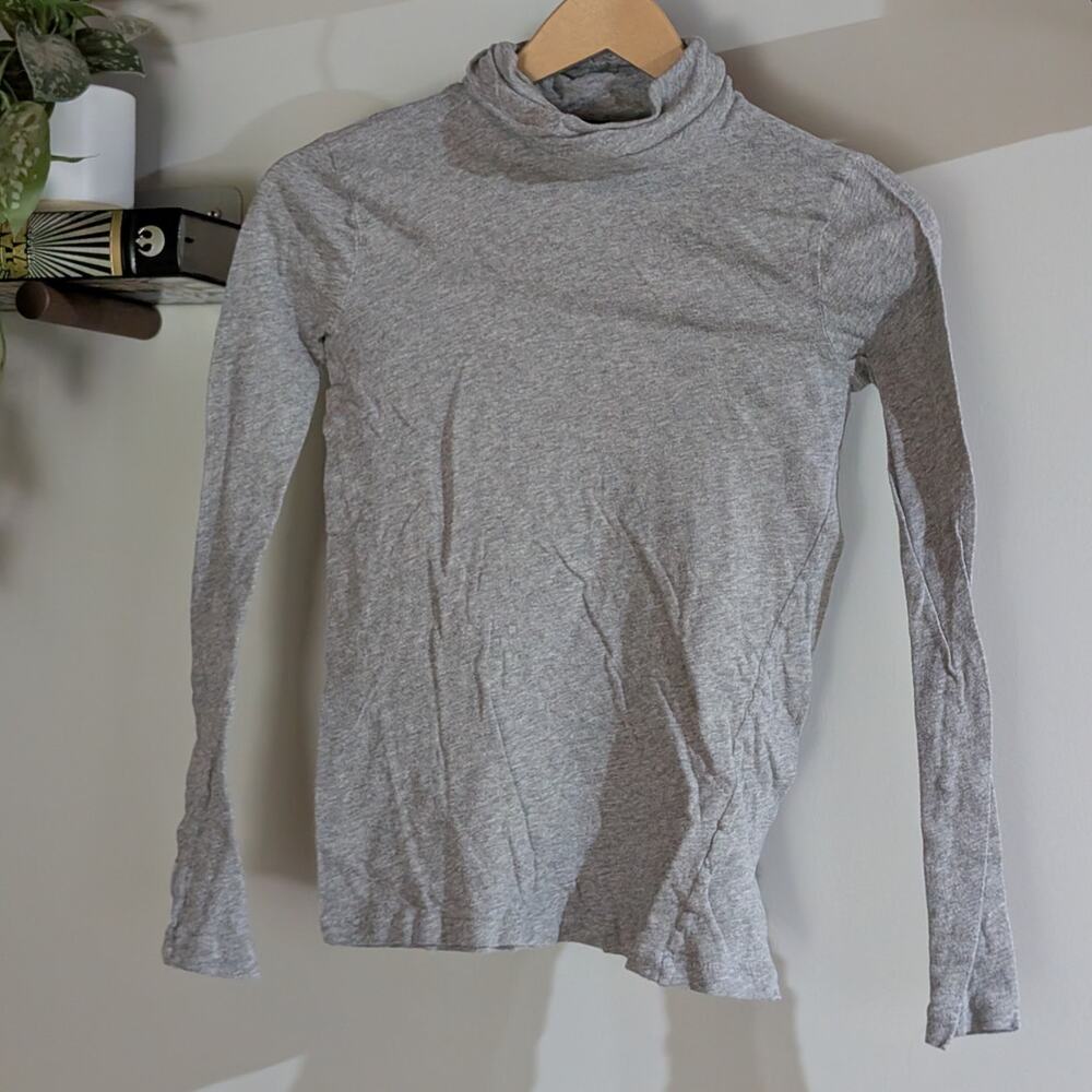 J.Crew | Gray Cotton Tissue Turtleneck Tee | Women's Size XXS